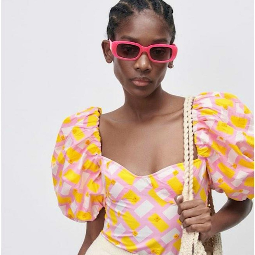 SOLD PRINTED POPLIN BODYSUIT